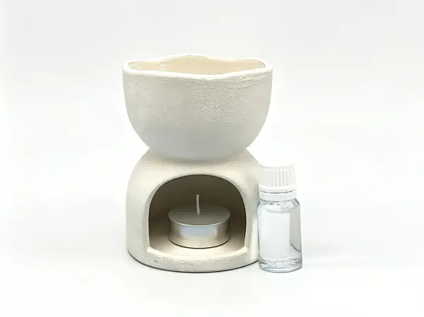 白色纹理陶瓷香薰炉